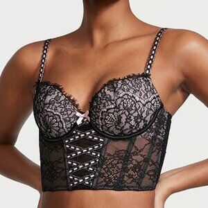 Victoria's Secret Dream Angels Lightly-Lined Heritage Ribbon Slot Bra Top S/DD